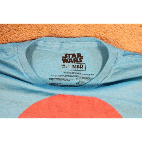 STAR WARS Boys X-Wing Fighter Graphic T-Shirt (Large) Light Blue Heather NWOT - Picture 3 of 6